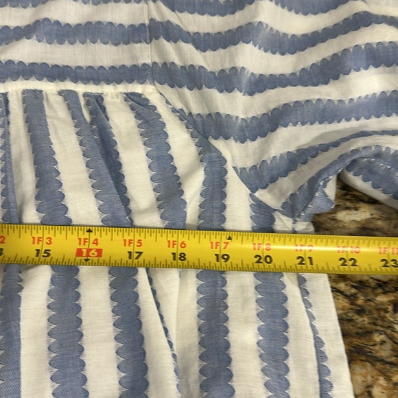 Emerson Fry Organic Cotton Striped Fluttery Sleeve Top Blouse Size M - Picture 9 of 10